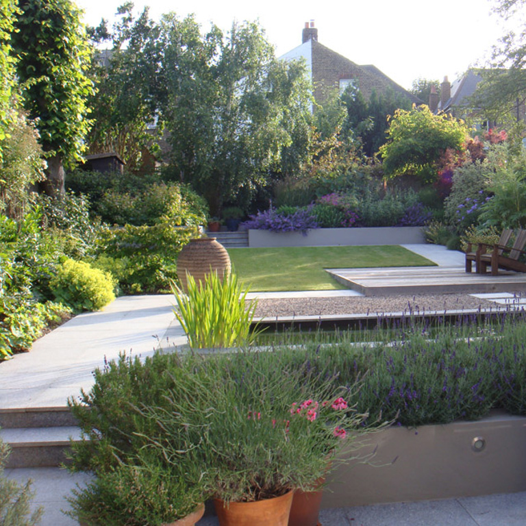 View across garden