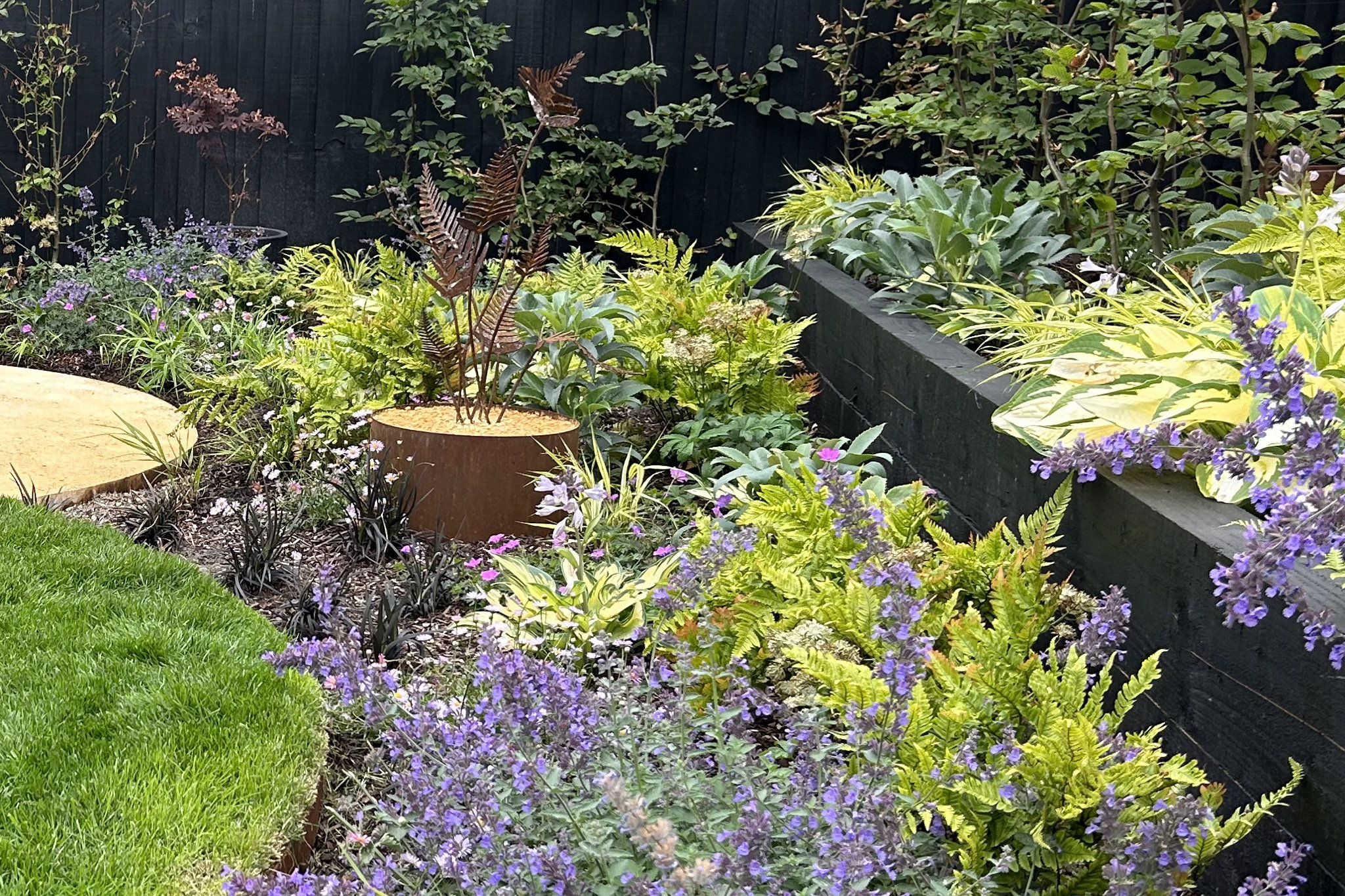 Planting and sculpture