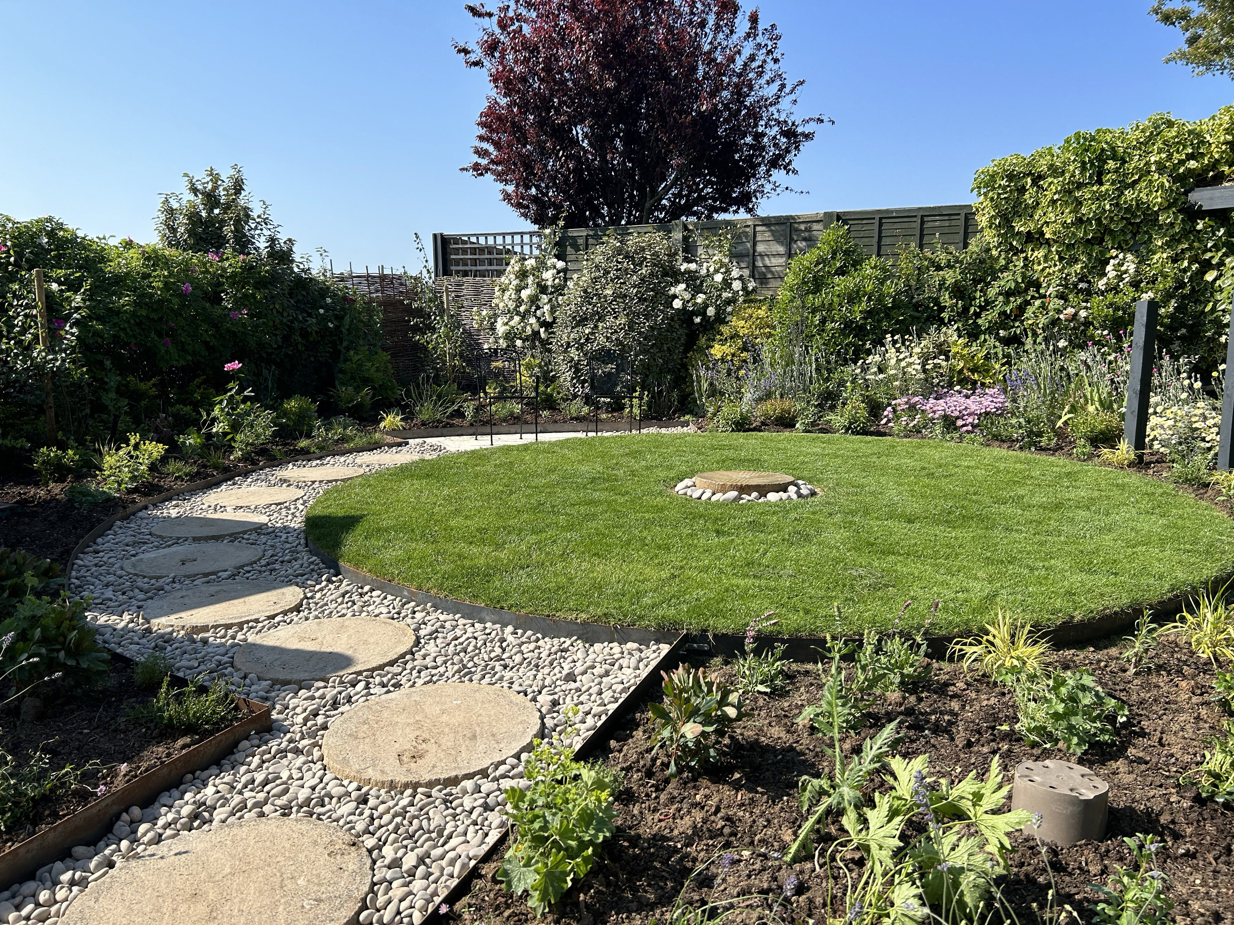 Near completion as we were planting