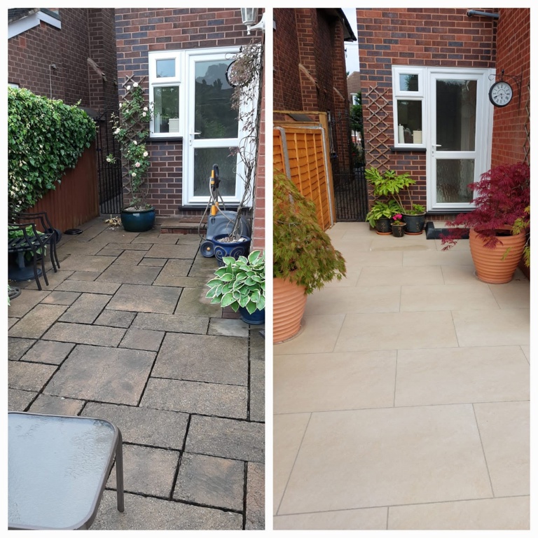 concrete slabs to porcelain