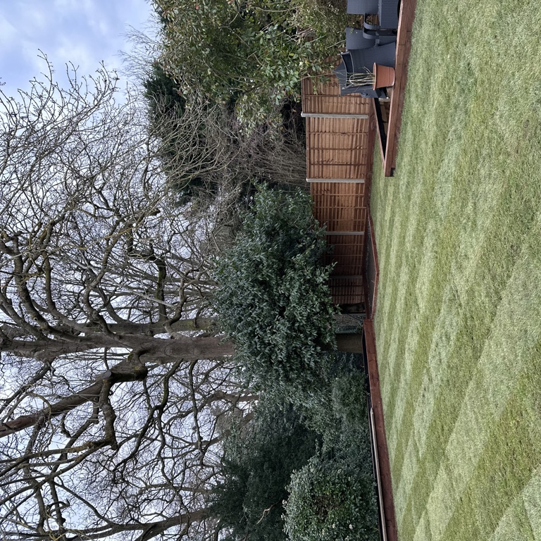 Lawn area levelled by 30 ton top soil.