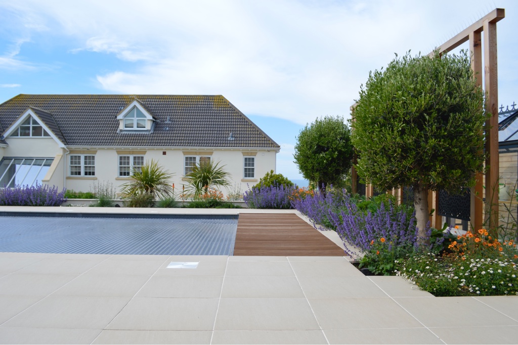 Swimming pool terrace