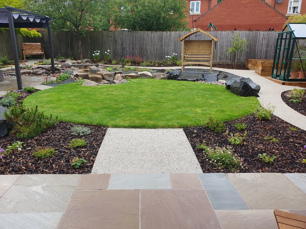 Lawn and paths