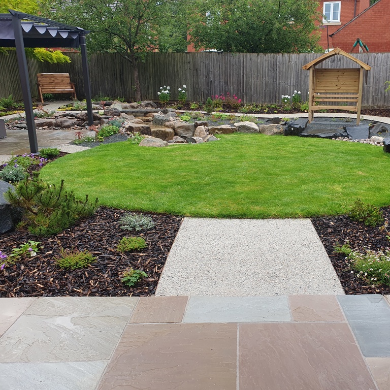 Lawn and paths