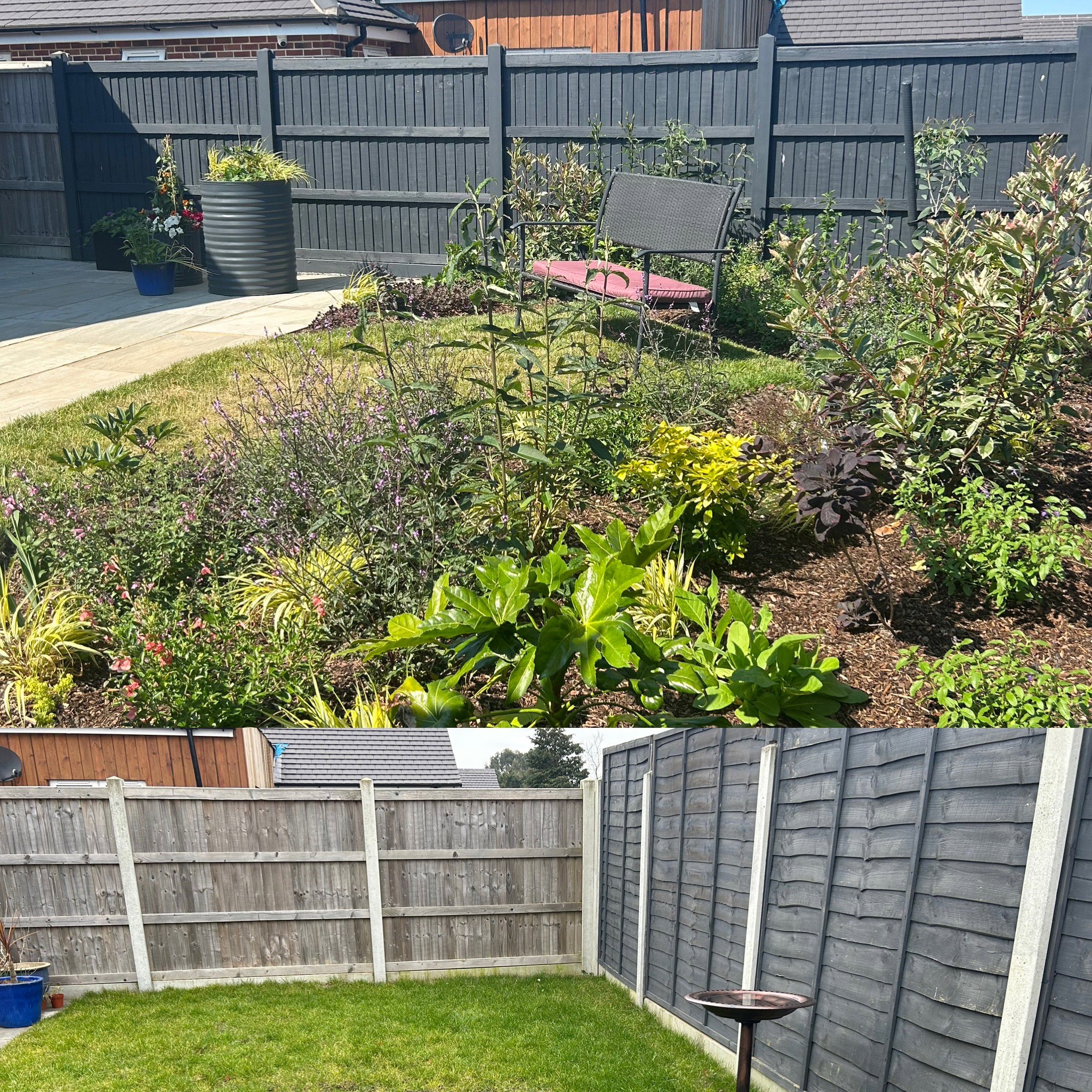 Before and the garden